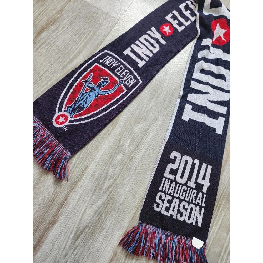 Indy Eleven Soccer Scarf 2014 Inaugural Season USL Collectible Fan Knit Fringe